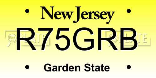 R75GRB New Jersey License Plate