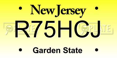 R75HCJ New Jersey License Plate