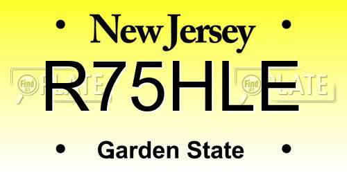 R75HLE New Jersey License Plate