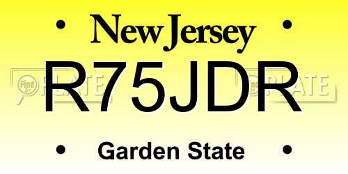 R75JDR New Jersey License Plate
