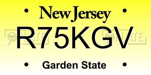 R75KGV New Jersey License Plate
