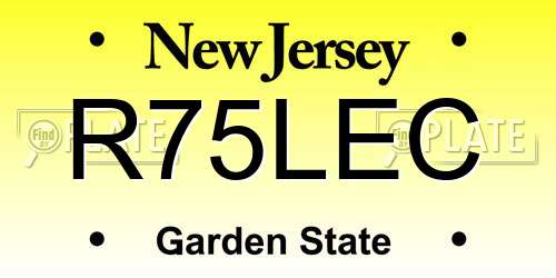 R75LEC New Jersey License Plate