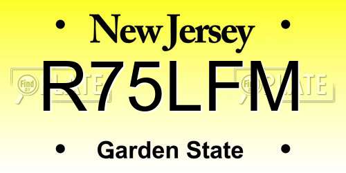 R75LFM New Jersey License Plate