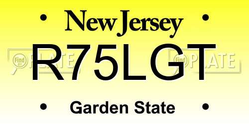 R75LGT New Jersey License Plate