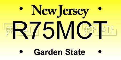 R75MCT New Jersey License Plate
