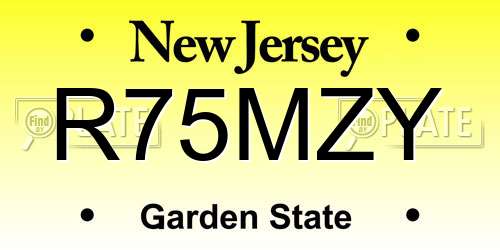 R75MZY New Jersey License Plate