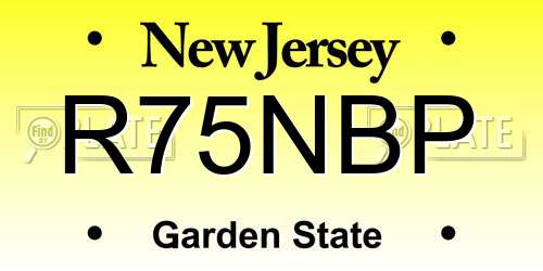 R75NBP New Jersey License Plate