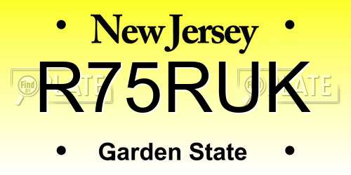 R75RUK New Jersey License Plate