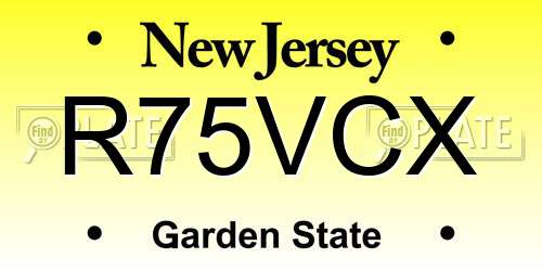 R75VCX New Jersey License Plate