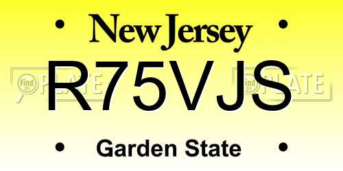 R75VJS New Jersey License Plate
