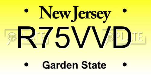 R75VVD New Jersey License Plate