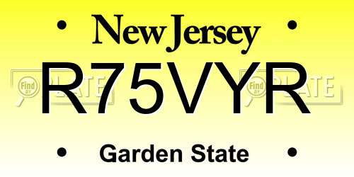 R75VYR New Jersey License Plate