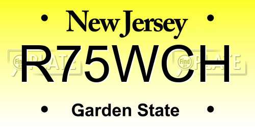 R75WCH New Jersey License Plate