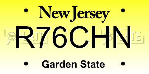 R76CHN New Jersey License Plate