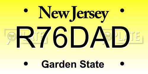 R76DAD New Jersey License Plate