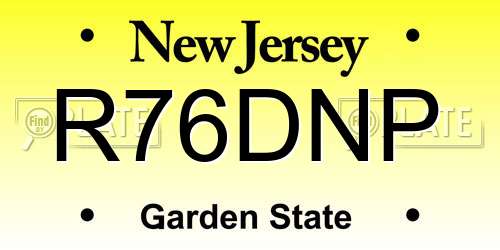 R76DNP New Jersey License Plate