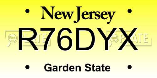R76DYX New Jersey License Plate