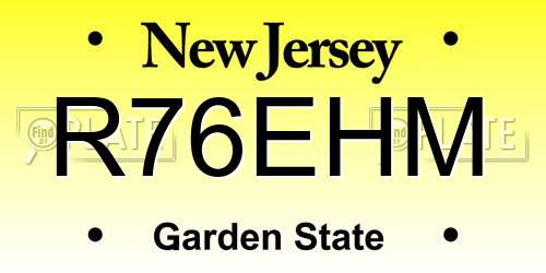 R76EHM New Jersey License Plate