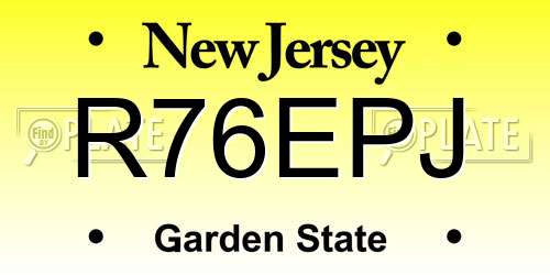 R76EPJ New Jersey License Plate