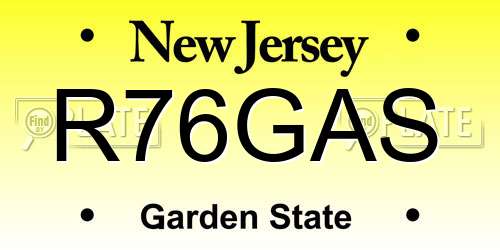 R76GAS New Jersey License Plate