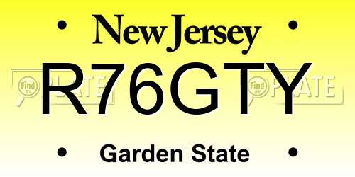 R76GTY New Jersey License Plate