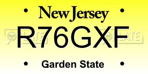 R76GXF New Jersey License Plate