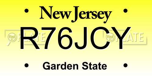 R76JCY New Jersey License Plate