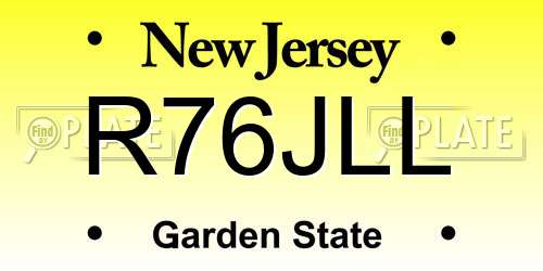 R76JLL New Jersey License Plate