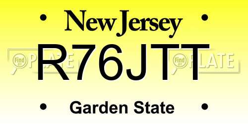 R76JTT New Jersey License Plate