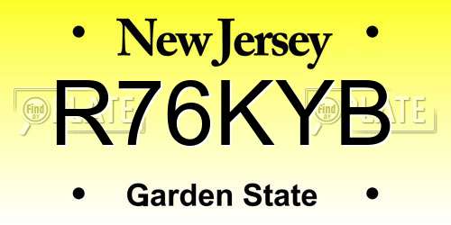 R76KYB New Jersey License Plate
