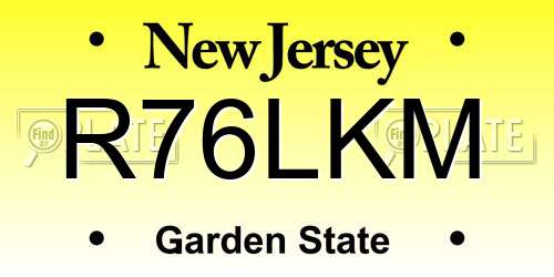 R76LKM New Jersey License Plate