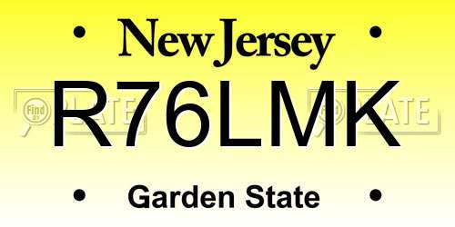 R76LMK New Jersey License Plate