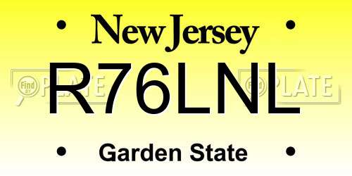 R76LNL New Jersey License Plate