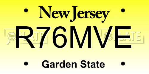 R76MVE New Jersey License Plate