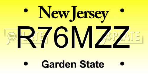 R76MZZ New Jersey License Plate