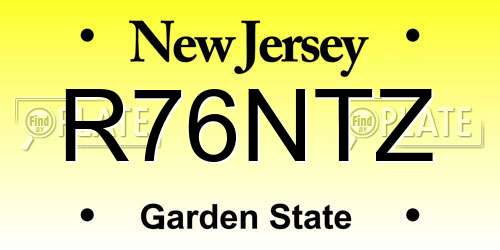 R76NTZ New Jersey License Plate