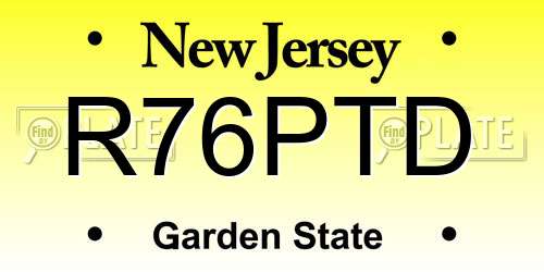 R76PTD New Jersey License Plate