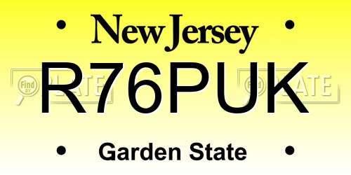 R76PUK New Jersey License Plate