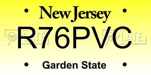 R76PVC New Jersey License Plate