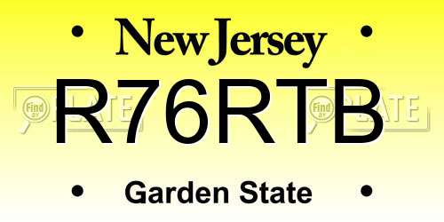 R76RTB New Jersey License Plate