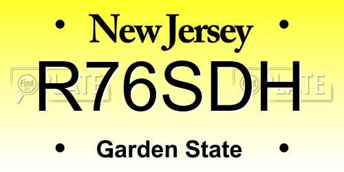 R76SDH New Jersey License Plate