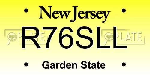 R76SLL New Jersey License Plate
