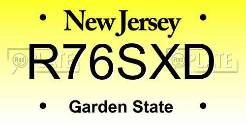 R76SXD New Jersey License Plate