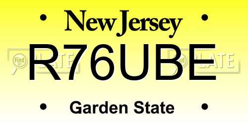 R76UBE New Jersey License Plate