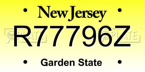 R77796Z New Jersey License Plate