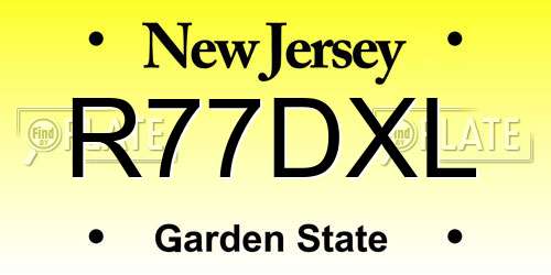 R77DXL New Jersey License Plate