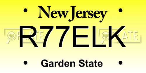 R77ELK New Jersey License Plate