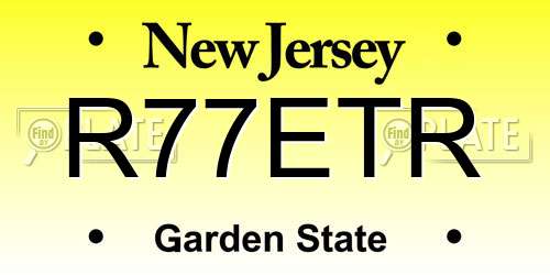 R77ETR New Jersey License Plate
