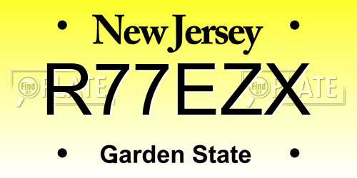 R77EZX New Jersey License Plate