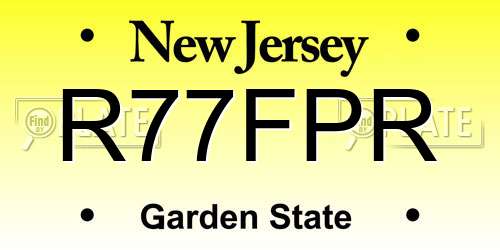 R77FPR New Jersey License Plate